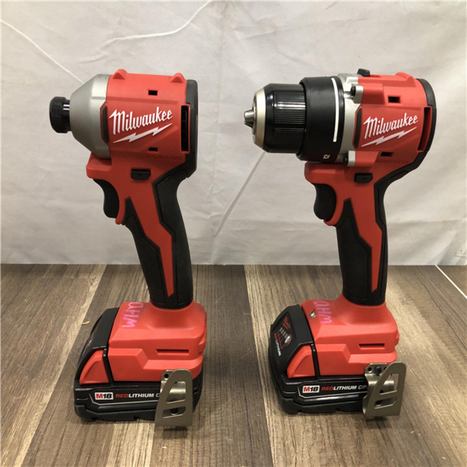 AS-IS Milwaukee 18V Lithium-Ion Brushless Cordless Compact Drill/Impact Combo Kit