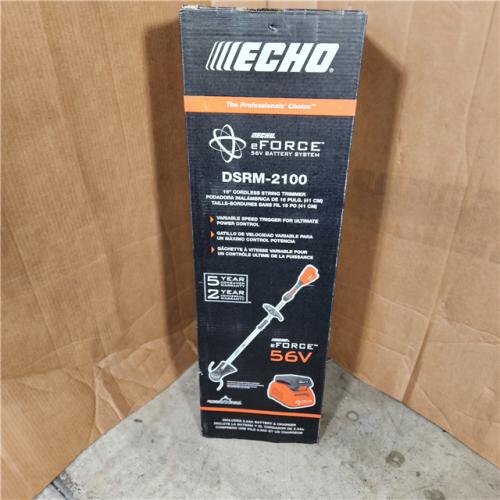 Houston location- AS-IS Echo EFORCE 56V 16 in. Brushless Cordless Battery String Trimmer with 2.5Ah Battery and Charger - DSRM-2100C1 Appears in new condition)