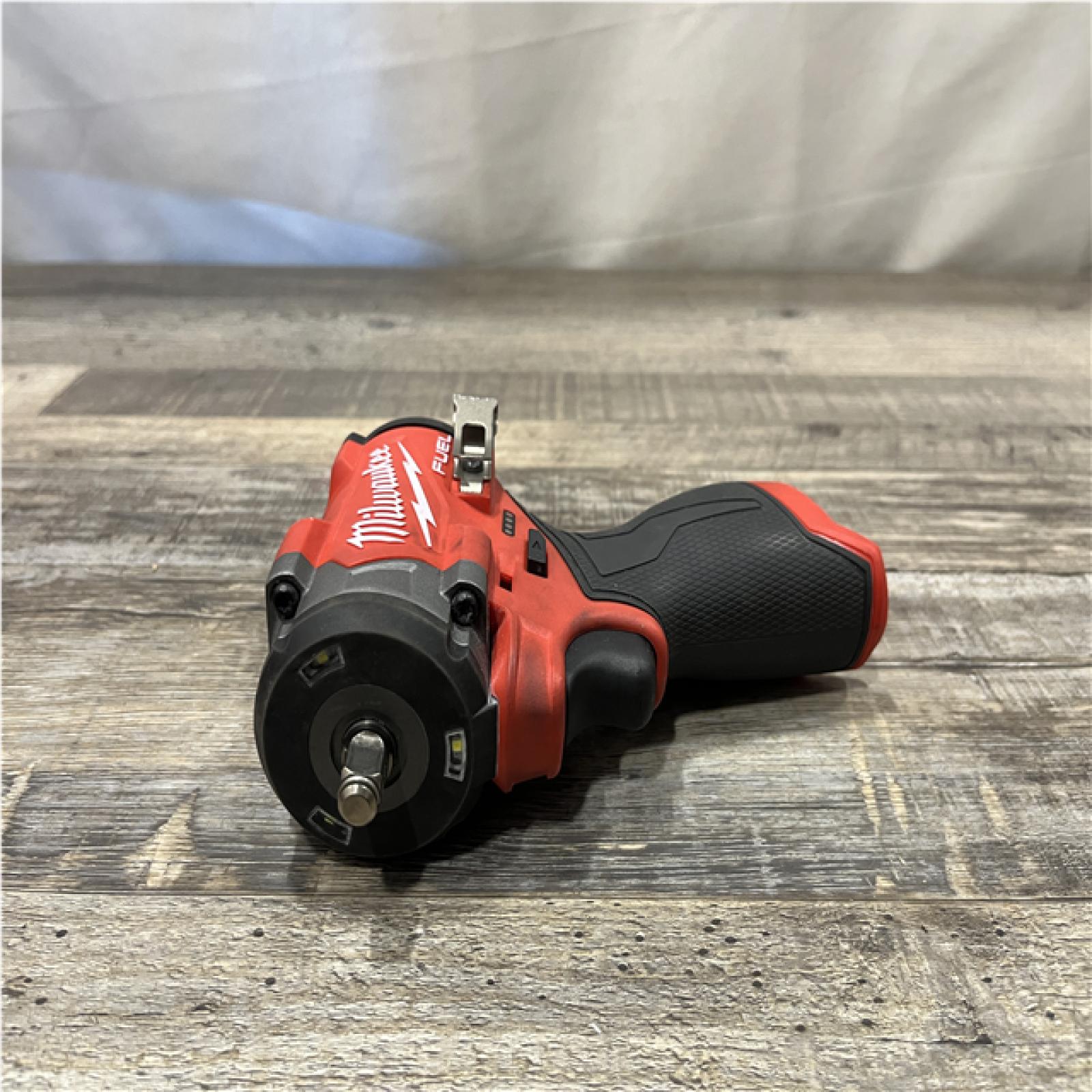 AS-IS Milwaukee FUEL 12V Li-Ion Brushless Cordless Stubby 3/8 in. Impact Wrench Kit