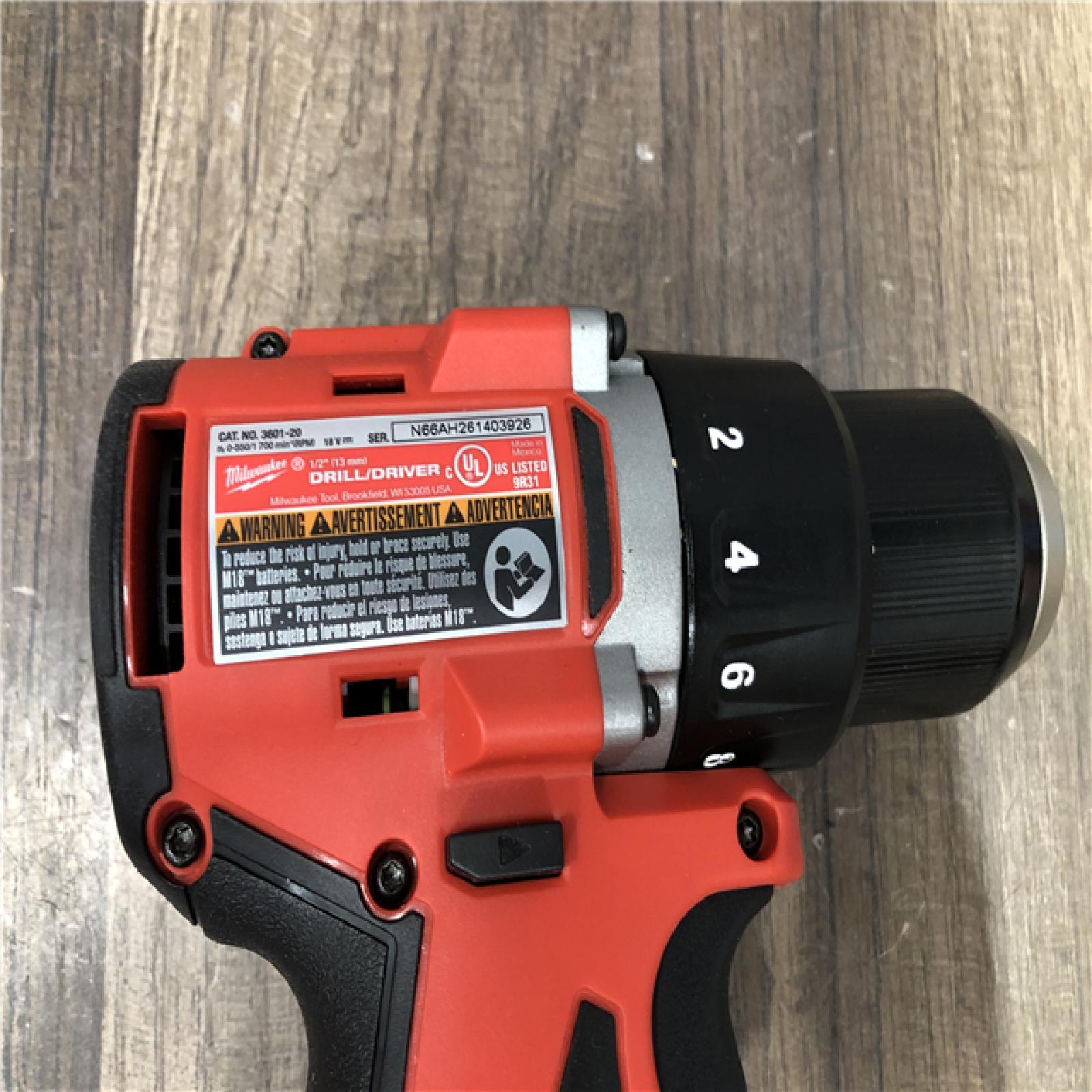 AS-IS Milwaukee 18V Lithium-Ion Brushless Cordless 1/2 in. Compact Drill/Driver (Tool-Only)
