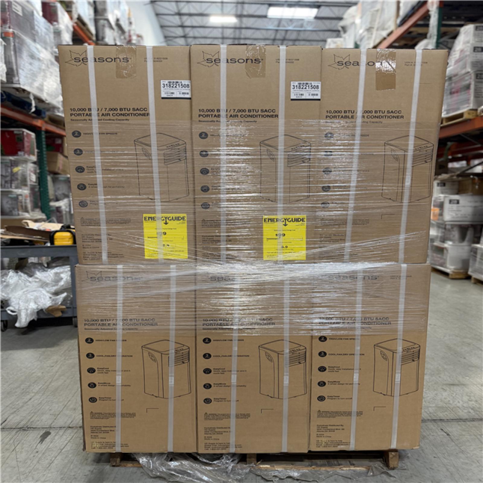 DALLAS LOCATION- NEW! SEASONS 10000 BTU PORTABLE AC PALLET- (18 UNITS)