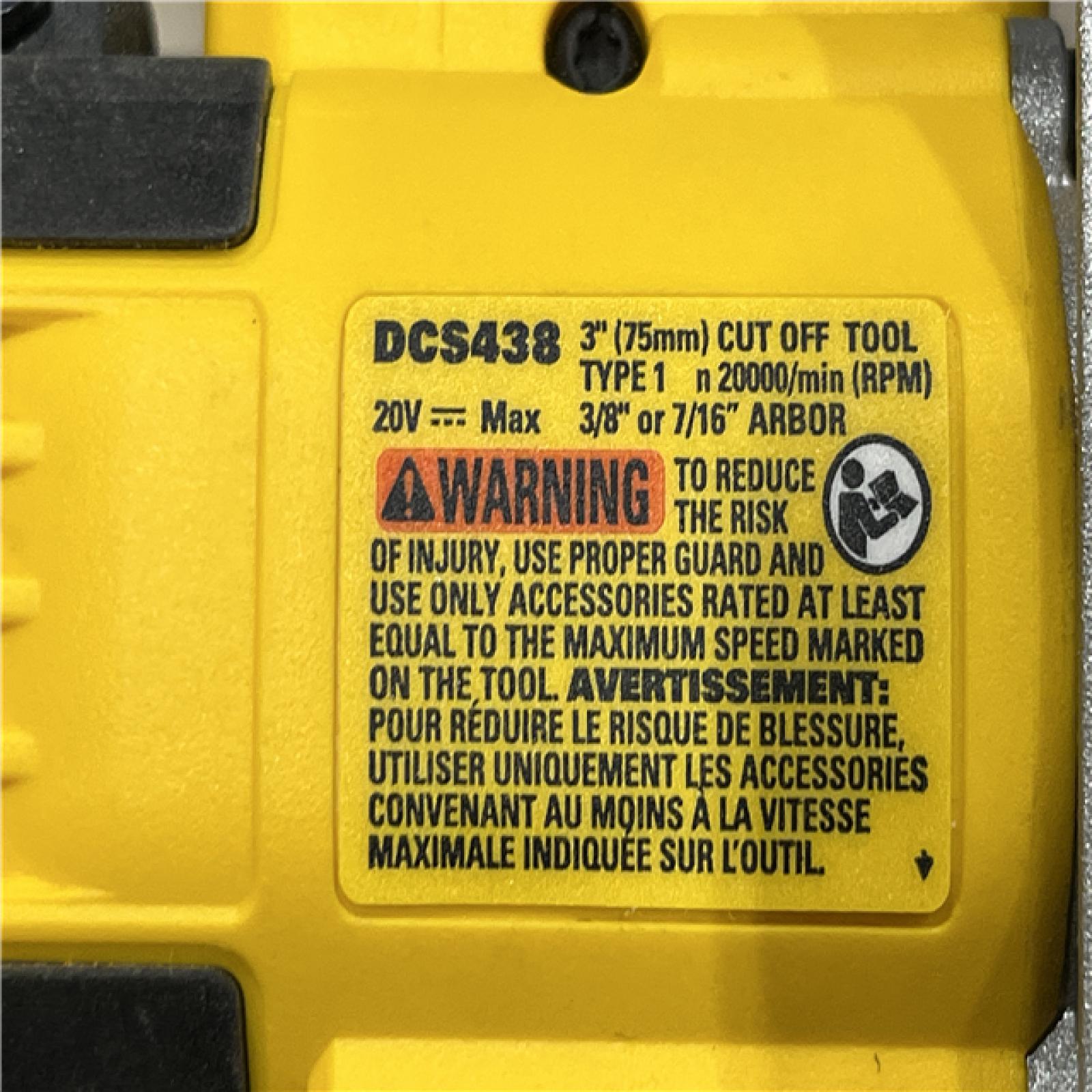 AS-IS DEWALT 20V XR Cordless 3 in. Cut-Off Tool (Tool Only)