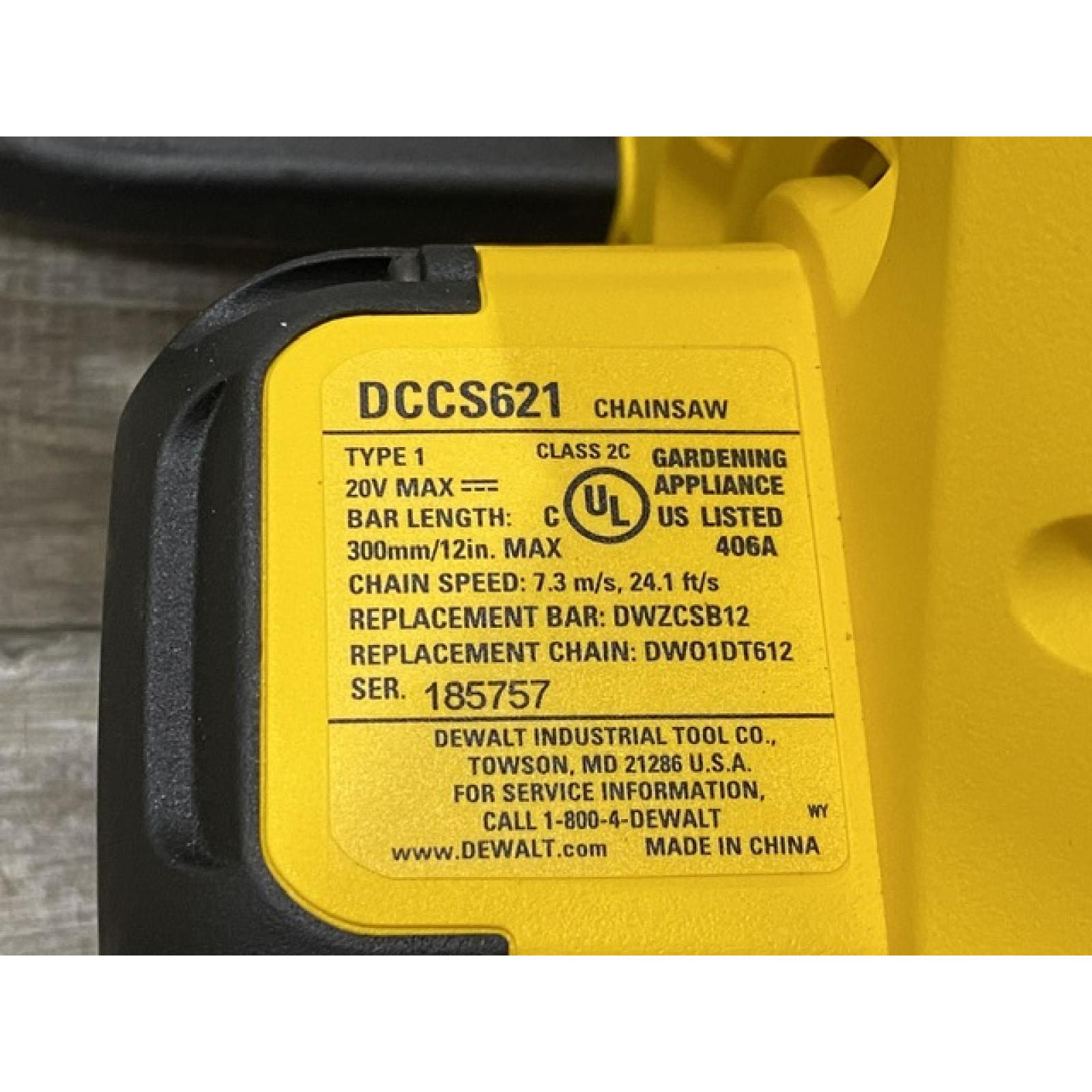 AS-IS DEWALT 20V MAX Compact 12 Brushless Cordless Chainsaw Kit