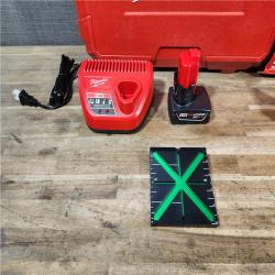 HOUSTON LOCATION - AS-IS (APPEARS LIKE NEW) Milwaukee 12-Volt Lithium-Ion Cordless Green 250 ft. 3-Plane Laser Level Kit