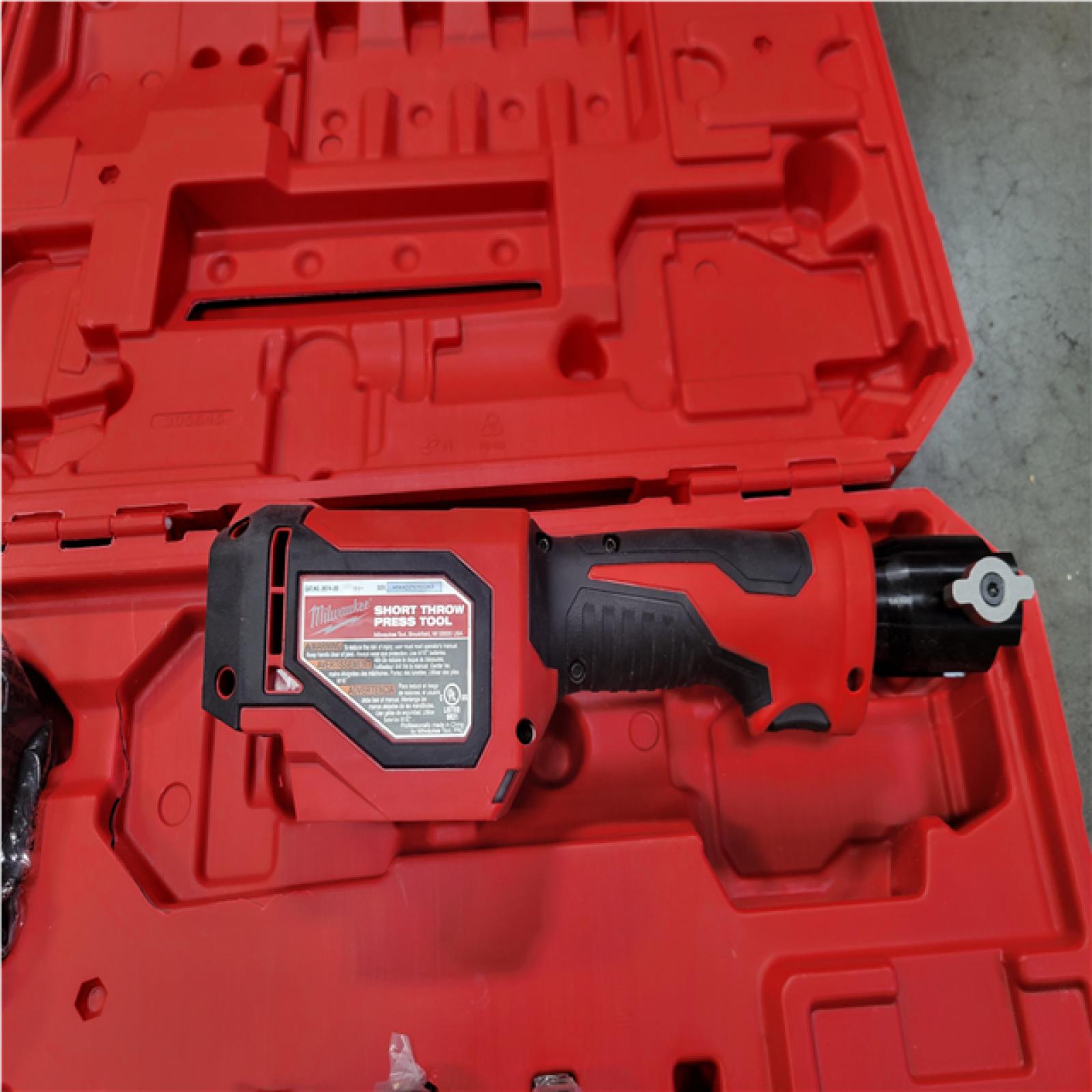 CALIFORNIA LIKE NEW MIWAUKEE M18 SHORT THROW PRESS TOOL LIT WITH PEX CRIMP JAWS