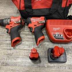 AS-IS Milwaukee FUEL 12-Volt Lithium-Ion Brushless Cordless Hammer Drill and Impact Driver Combo Kit