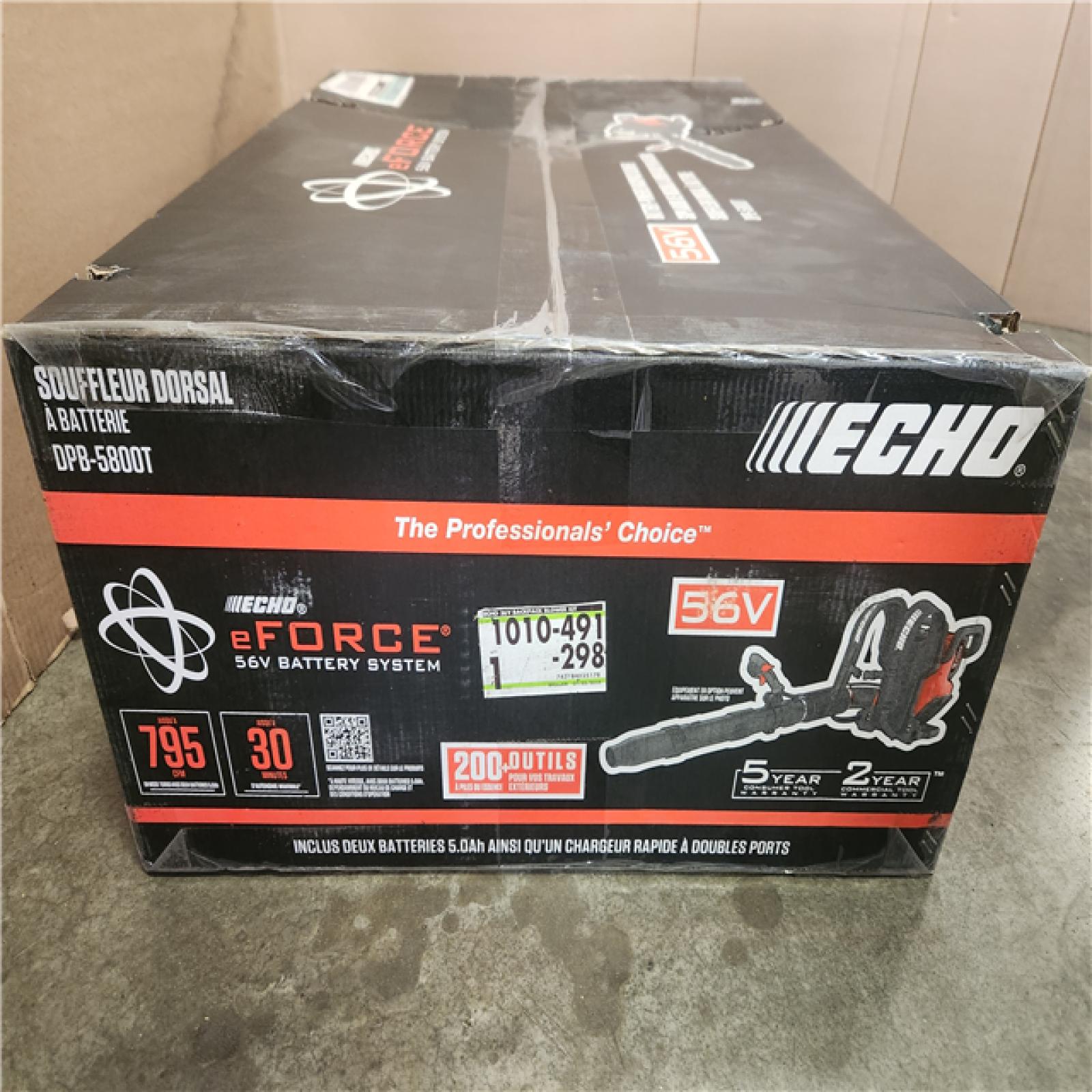 Phoenix NEW ECHO 56V 195 MPH 795 CFM Cordless Battery Backpack Blower w/Tube Throttle and (2) 5.0Ah Batteries and Dual Port Charger (SEALED)