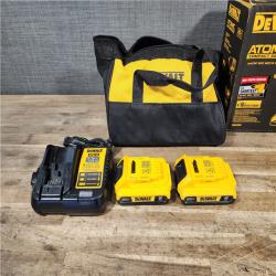 HOUSTON LOCATION - AS-IS Dewalt DCK225D2 20V MAX ATOMIC Brushless Compact Lithium-Ion 1/2 in. Cordless Drill Driver and 1/4 in. Impact Driver Combo Kit with 2 Batteries 2 Ah