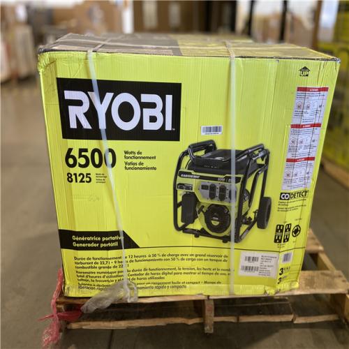 DALLAS LOCATION - RYOBI 6500-Watt Gasoline Powered Portable Generator with CO Detect Shutdown Sensor