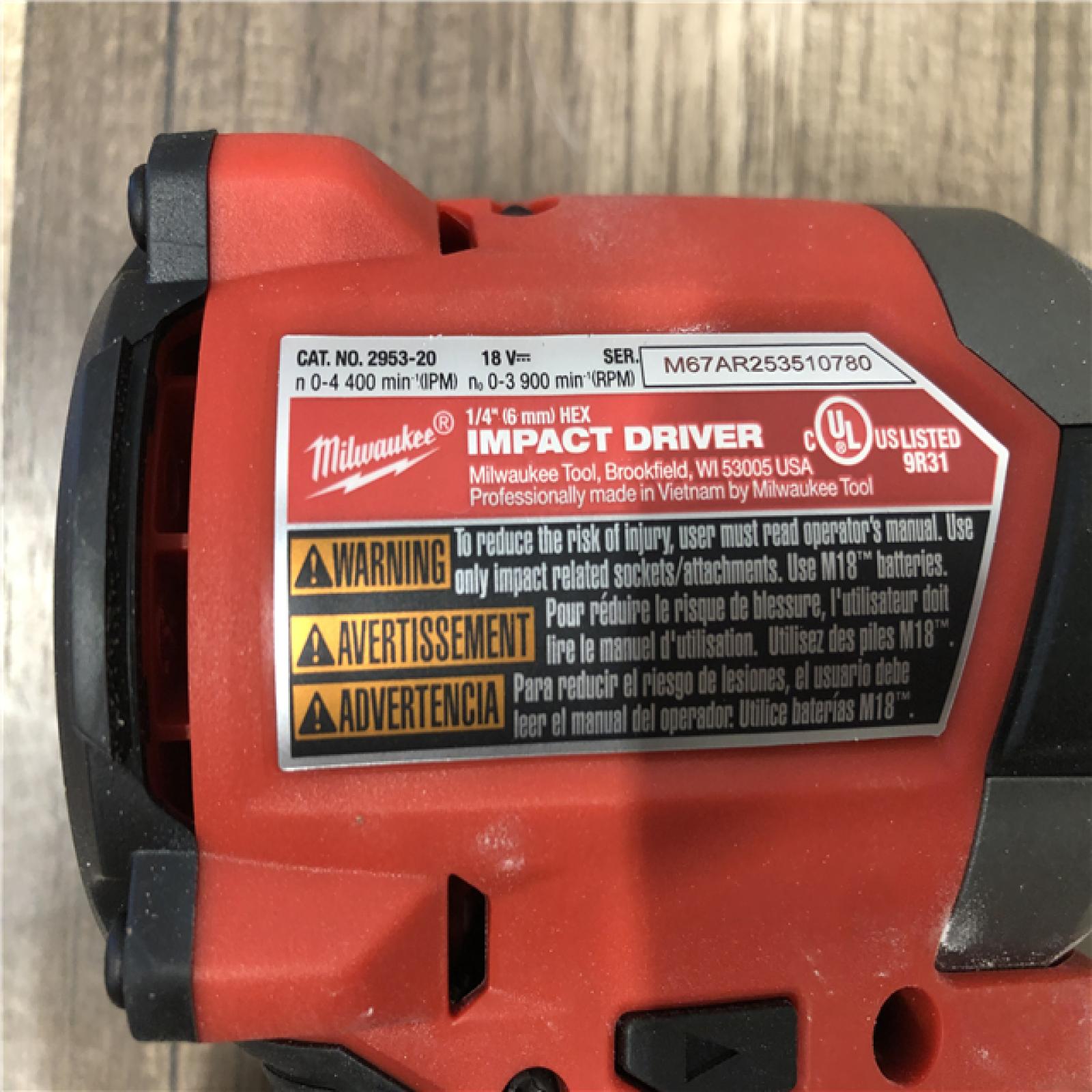 AS-IS Milwaukee FUEL 18V Lithium-Ion Brushless Cordless 1/4 in. Hex Impact Driver (Tool-Only)
