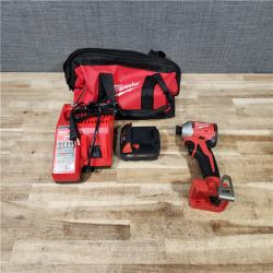 HOUSTON LOCATION - AS - IS Milwaukee 18-Volt Lithium-Ion Compact Brushless Cordless 1/4 in. Impact Driver Kit