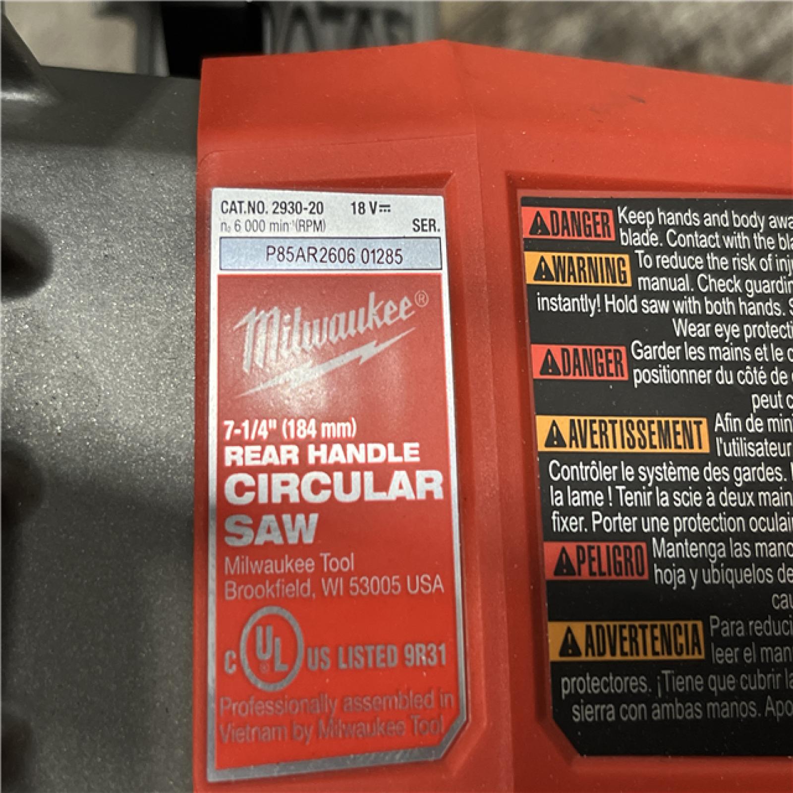 AS-IS Milwaukee FUEL 18V Lithium-Ion Cordless 7-1/4 in. Rear Handle Circular Saw (Tool-Only)