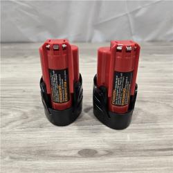 AS-IS Milwaukee M12 12V Lithium-Ion Compact 2.0 Ah Battery Pack Starter Kit
