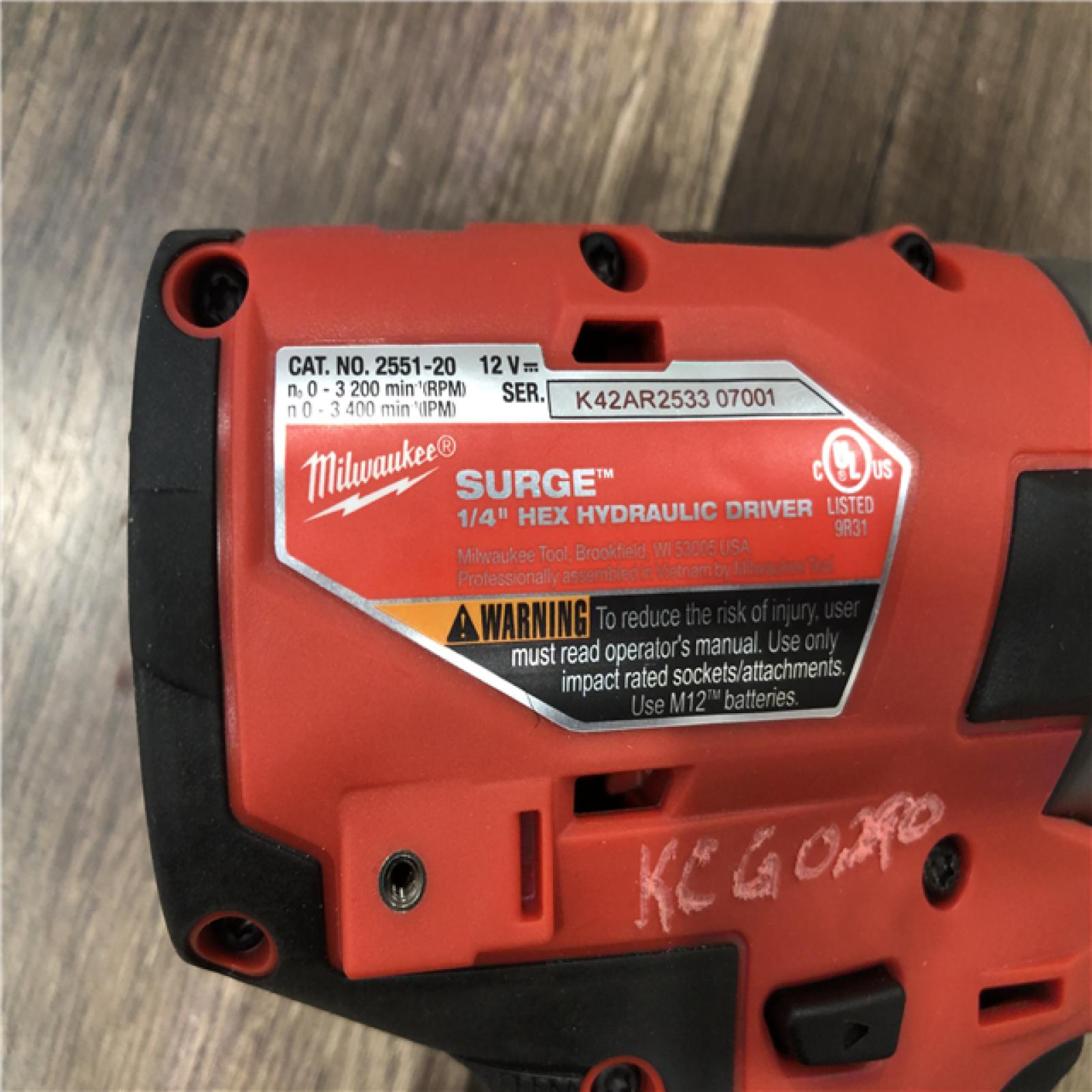 AS-IS Milwaukee  FUEL SURGE 12V Lithium-Ion Brushless Cordless 1/4 in. Hex Impact Driver (Tool-Only)