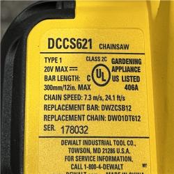AS-IS DEWALT 20V MAX Compact 12 Brushless Cordless Chainsaw Kit