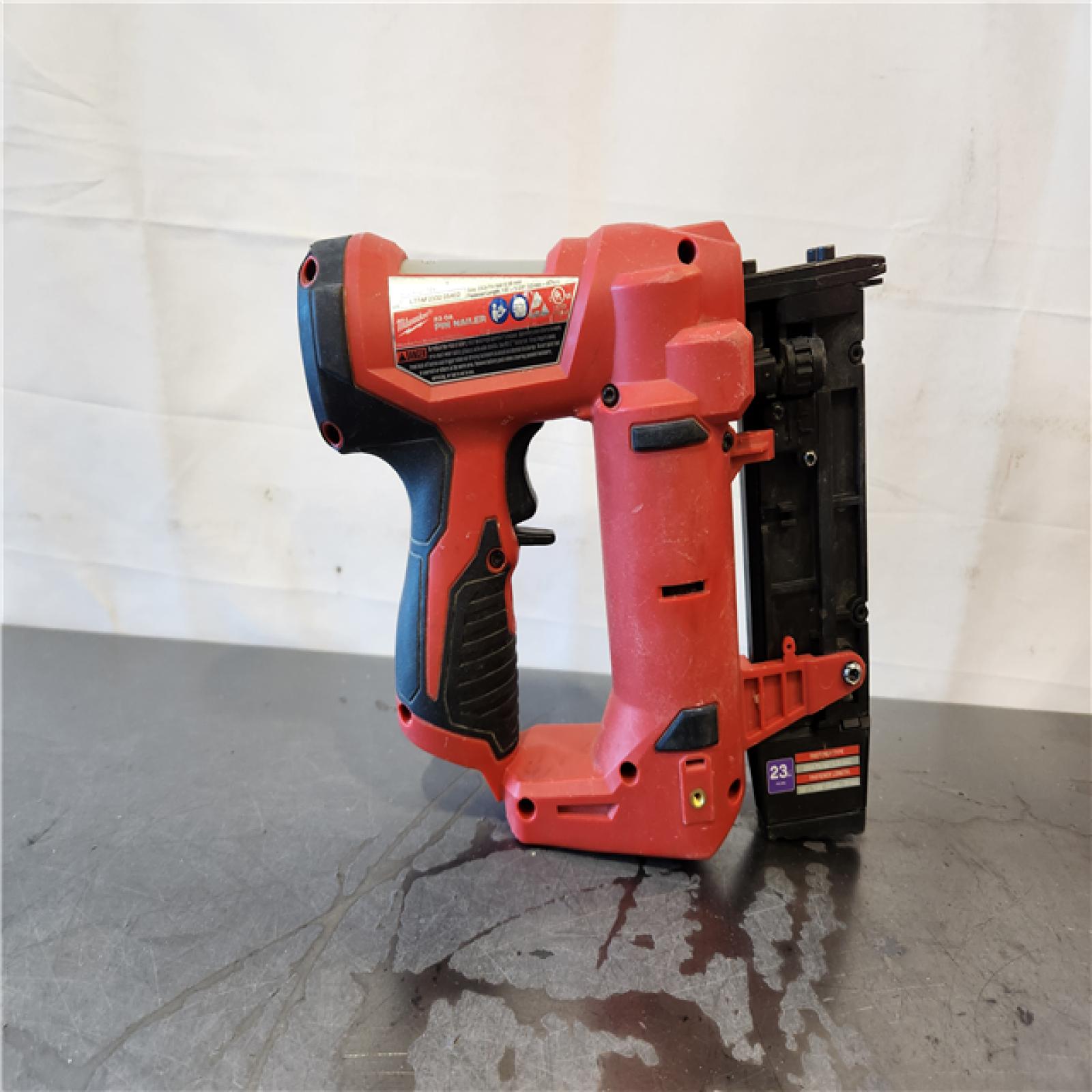 AS-IS- Milwaukee 12-Volt 23-Gauge Lithium-Ion Cordless Pin Nailer (Tool-Only)