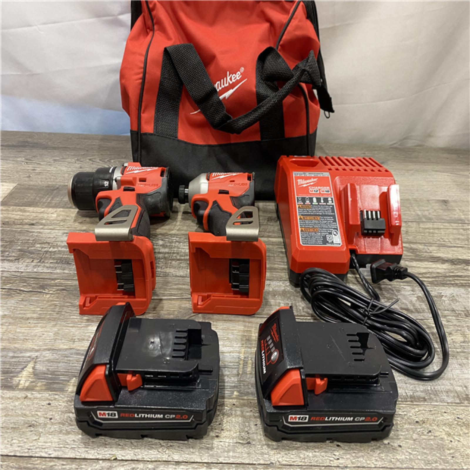AS-IS Milwaukee 18V Lithium-Ion Brushless Cordless Compact Drill/Impact Combo Kit