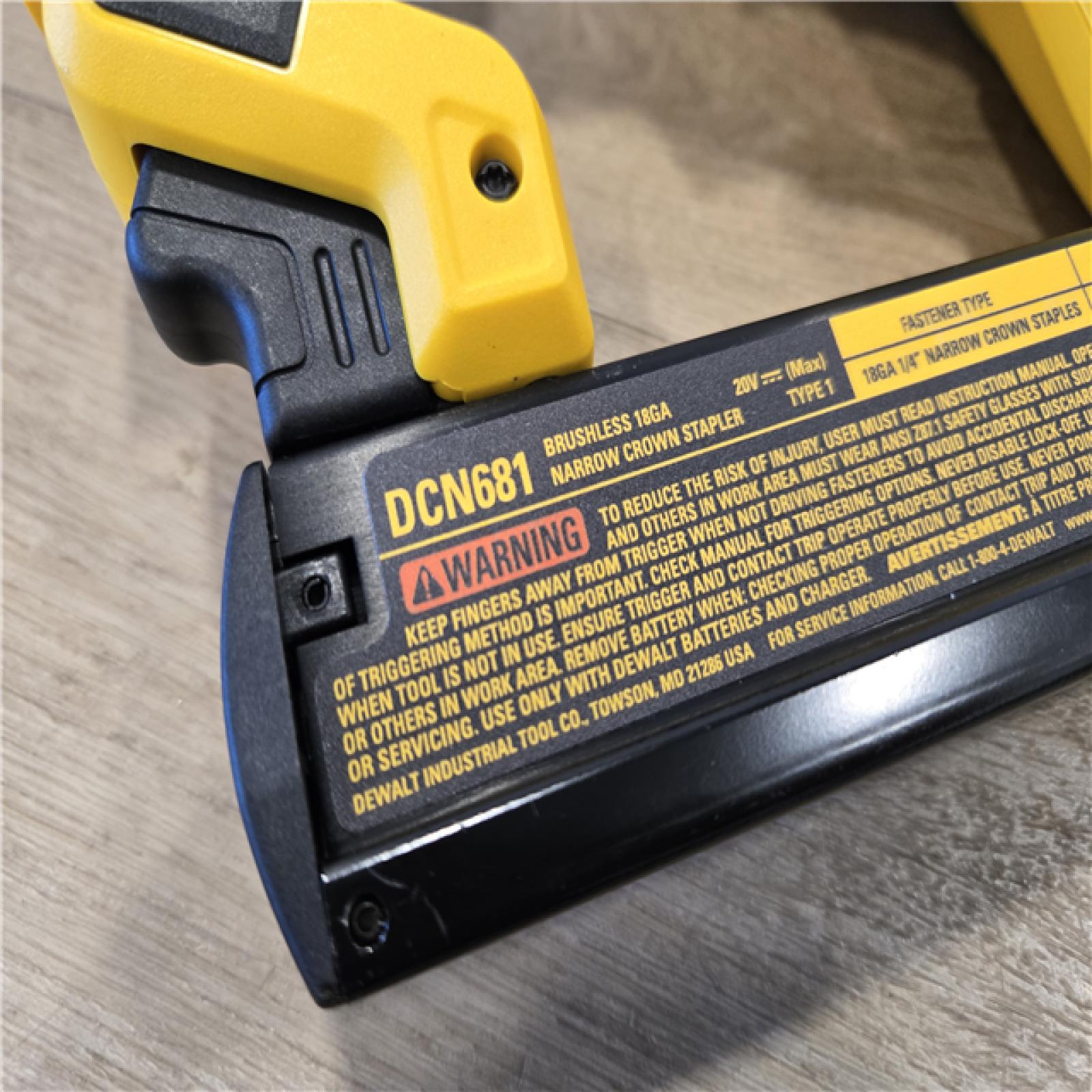 AS-IS DEWALT Cordless 18-Gauge Narrow Crown Stapler (Tool Only)