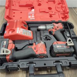 AS-IS MILWAUKEE M18 FUEL 18V Lithium-Ion Brushless Cordless Hammer Drill and Impact Driver Combo Kit (2-Tool) with 2 Batteries