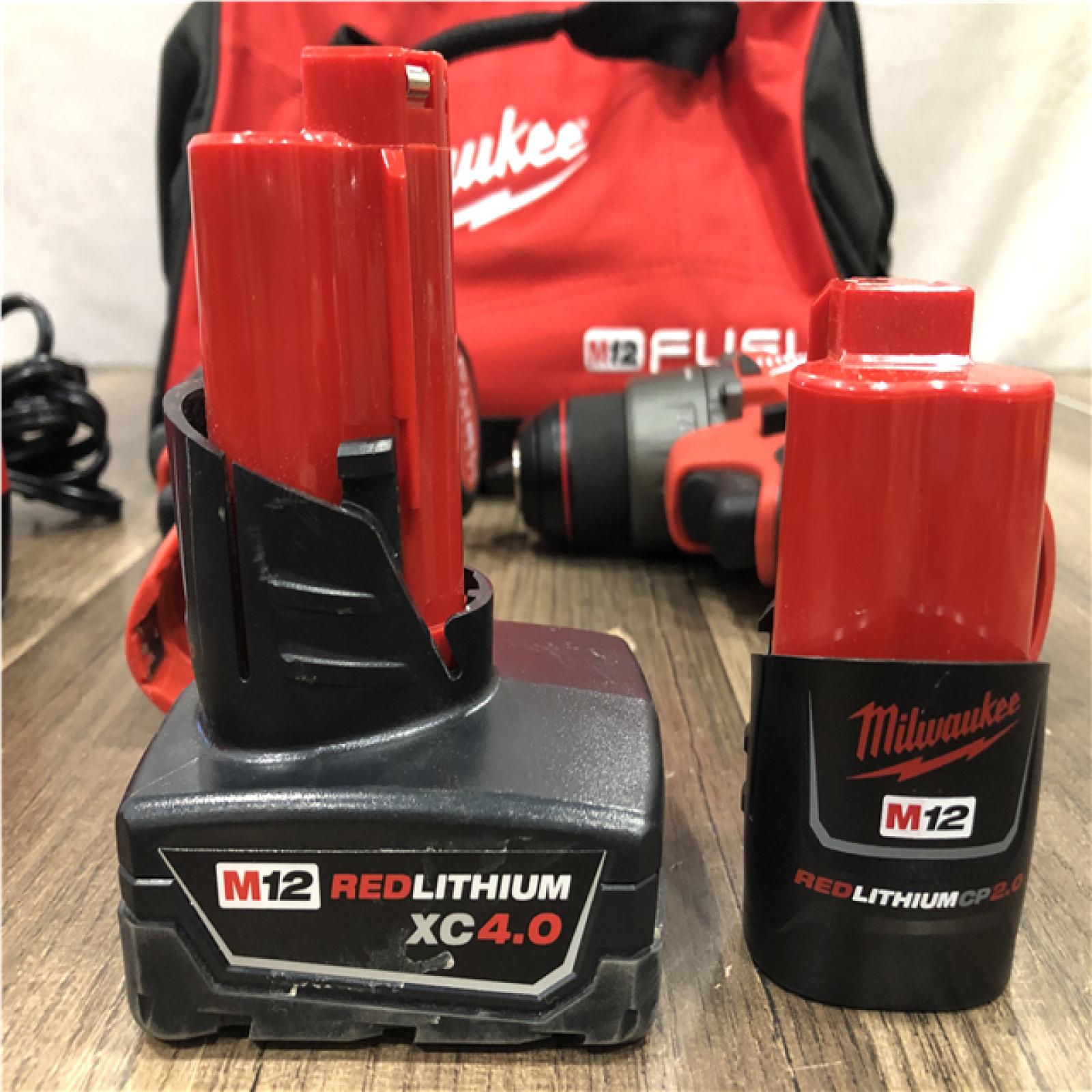 AS-IS Milwaukee FUEL 12-Volt Lithium-Ion Brushless Cordless Hammer Drill and Impact Driver Combo Kit