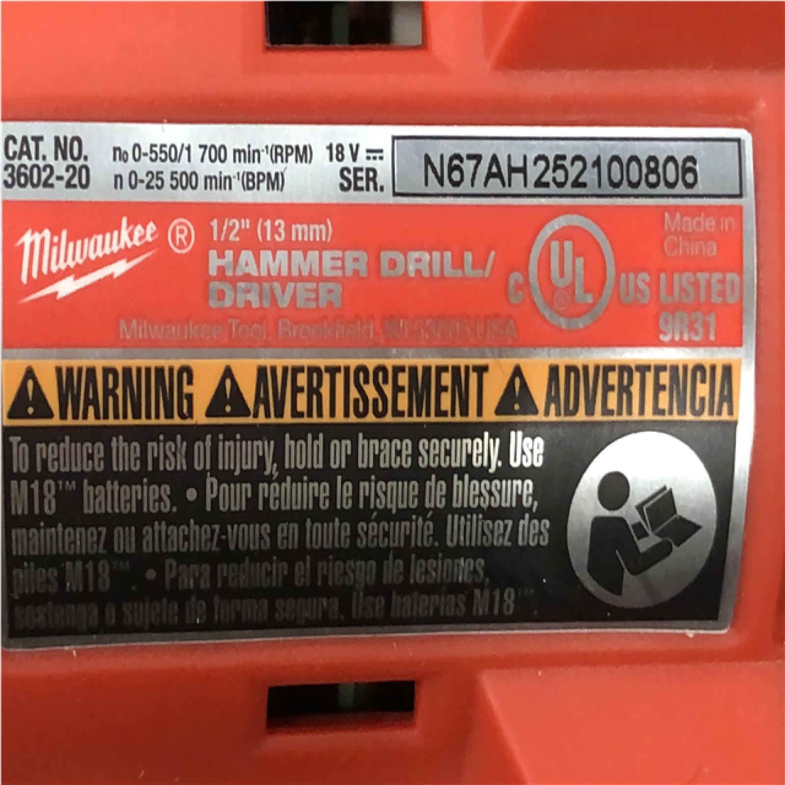 AS-IS Milwaukee 18-Volt Lithium-Ion Brushless Cordless Compact Hammer Drill/Impact Combo Kit