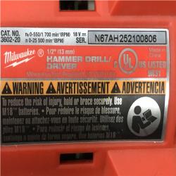 AS-IS Milwaukee 18-Volt Lithium-Ion Brushless Cordless Compact Hammer Drill/Impact Combo Kit