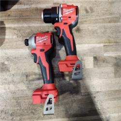 HOUSTON LOCATION - AS-IS Milwaukee M18 18V Lithium-Ion Brushless Cordless Compact Drill/Impact Combo Kit (2-Tool) W/(2) 2.0 Ah Batteries  Charger & Bag