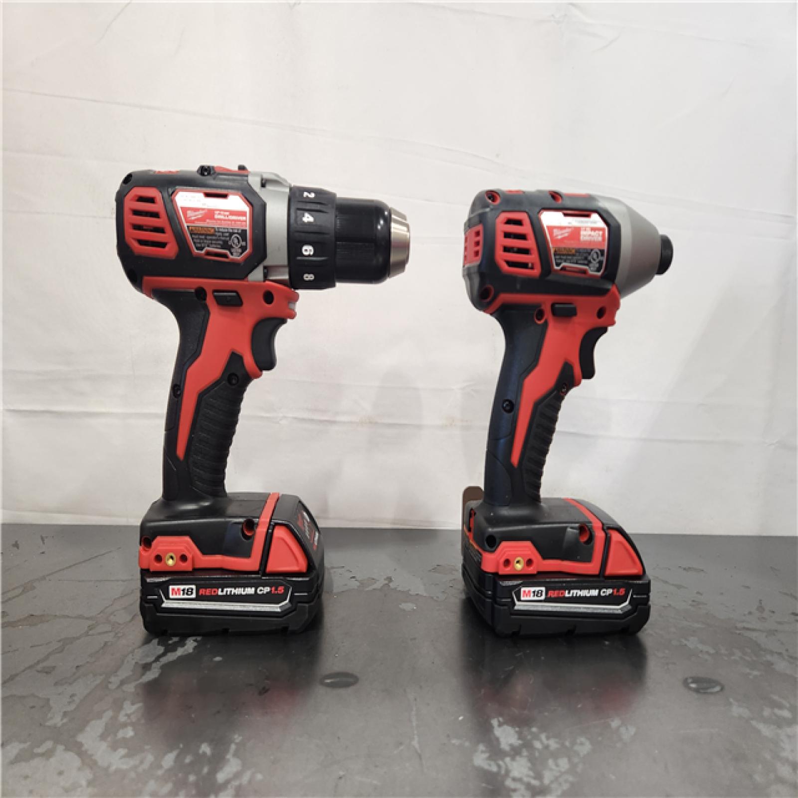 AS-IS- Milwaukee 18V Cordless Brushed 2-Tool Drill/Driver and Impact Driver Kit