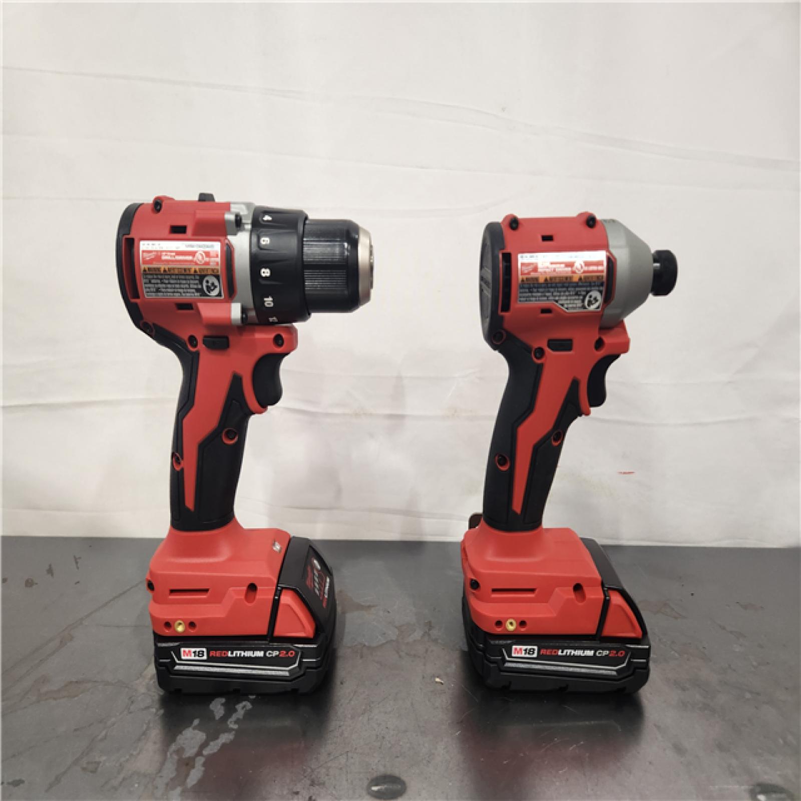 AS-IS- Milwaukee M18 18V Lithium-Ion Brushless Cordless Compact Drill/Impact Combo Kit