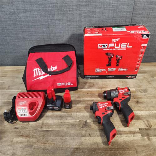 HOUSTON LOCATION - AS-IS Milwaukee 3497-22 12V Brushless Hammer Drill and Impact Driver Combo Kit