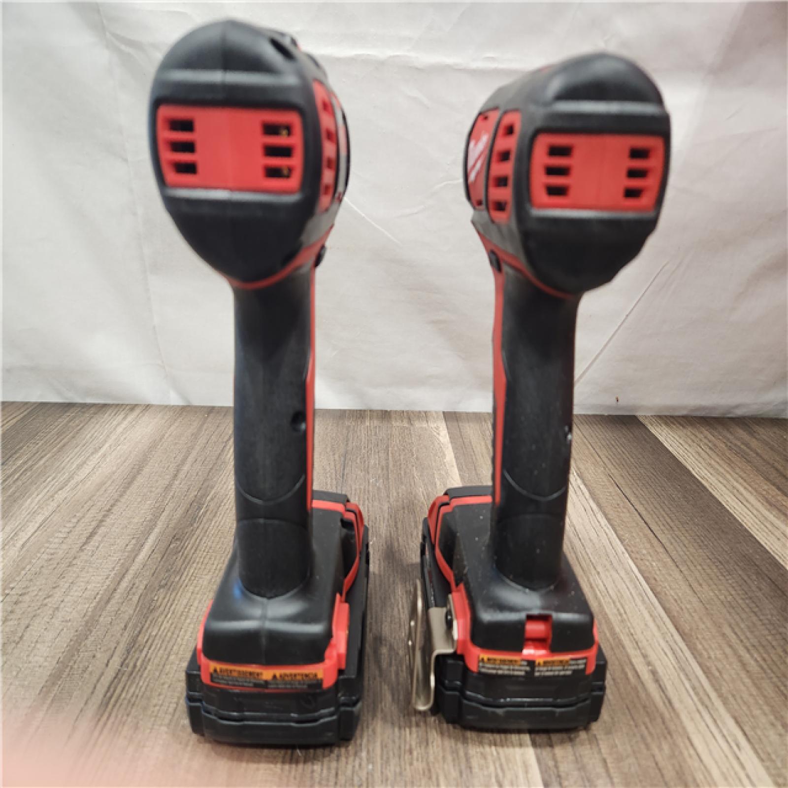 AS-IS- Milwaukee 18V Cordless Brushed 2-Tool Drill/Driver and Impact Driver Kit