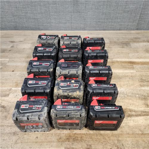 HOUSTON LOCATION - AS-IS MILWAUKEE BATTERY PACK QTY - 15