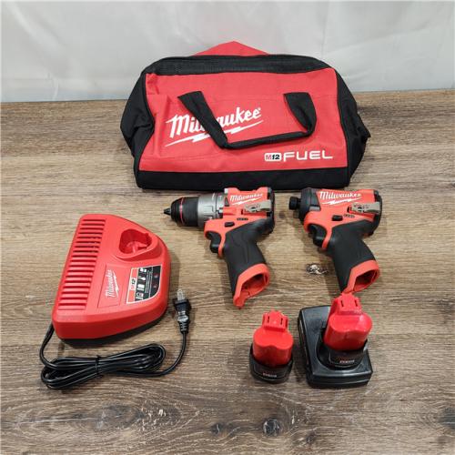 AS-IS Milwaukee 3497-22 12V Brushless Hammer Drill and Impact Driver Combo Kit