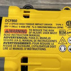 AS-IS DEWALT 20V MAX XR Lithium-Ion Brushless Cordless 3-Speed High Torque 1/4 in. Impact Driver Kit