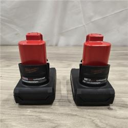 AS-IS Milwaukee M12 12V Lithium-Ion XC High Output 5.0 Ah Battery Pack (2-Pack) Starter Kit