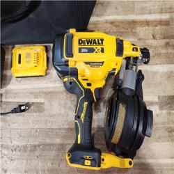 HOUSTON LOCATION - AS - IS DEWALT 20V MAX Lithium-Ion 15-Degree Electric Cordless Roofing Nailer Kit