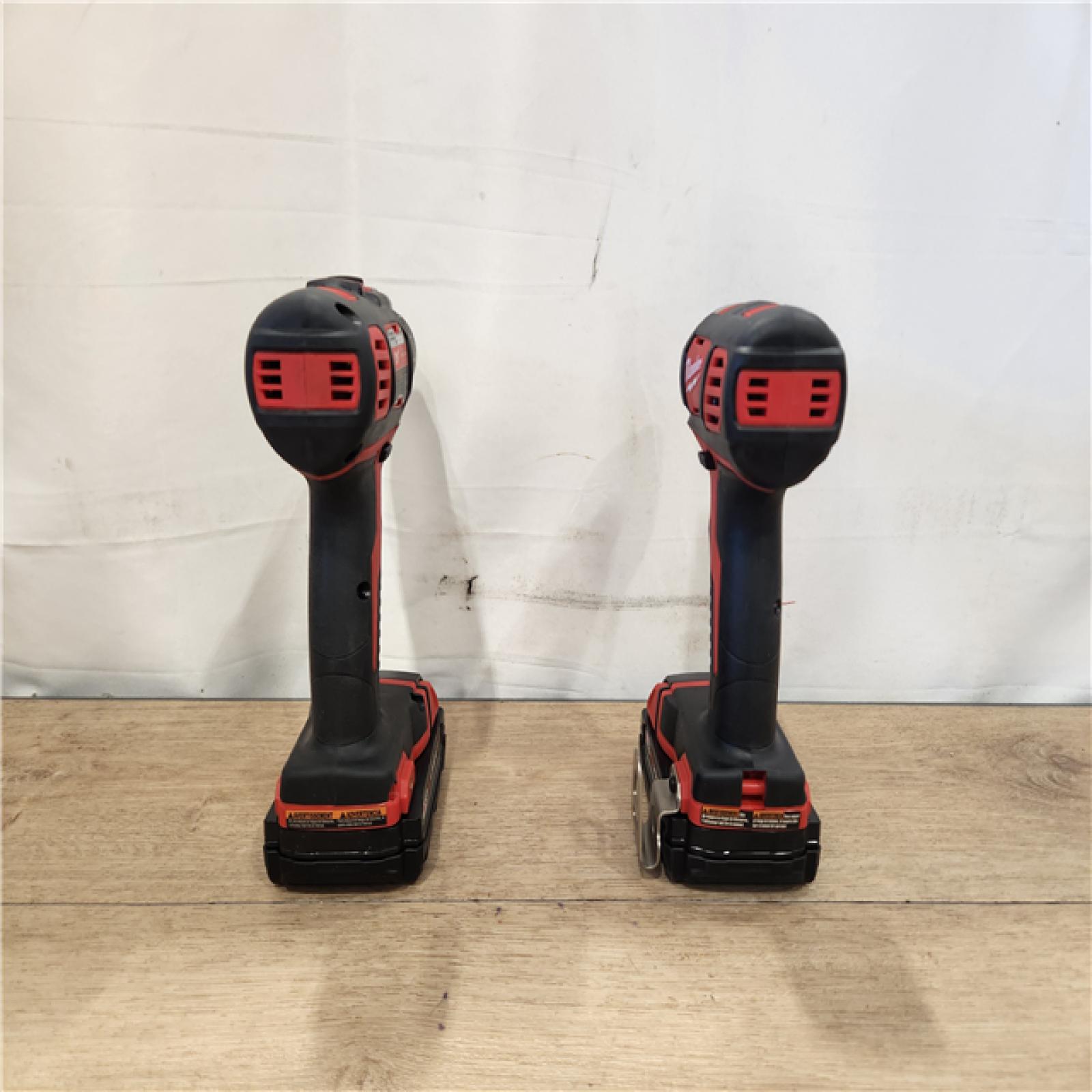 AS-IS- Milwaukee M18 Brushed Cordless (2-Tool) Drill/Driver and Impact Driver Kit