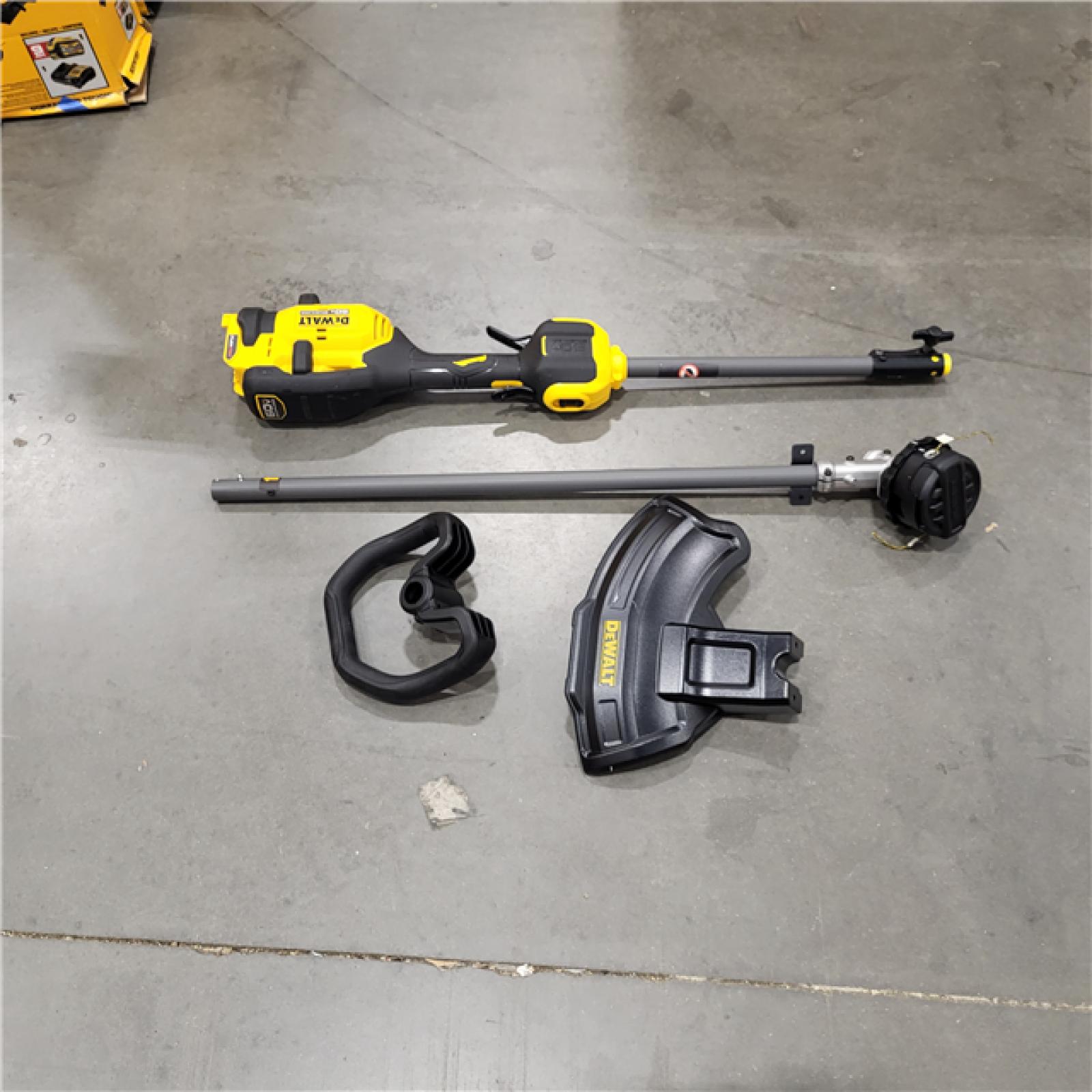 AS IS DEWALT FLEXVOLT 60V MAX 17 in. Cordless Battery Powered Attachment Capable Trimmer Kit with (1) FLEXVOLT 3 Ah Battery & Charger