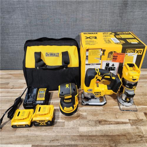 HOUSTON LOCATION - AS-IS (APPEARS LIKE NEW) DEWALT 20V MAX Lithium-Ion Cordless 3-Tool Combo Kit with 2.0 Ah Battery  5.0 Ah Battery  Charger and Bag