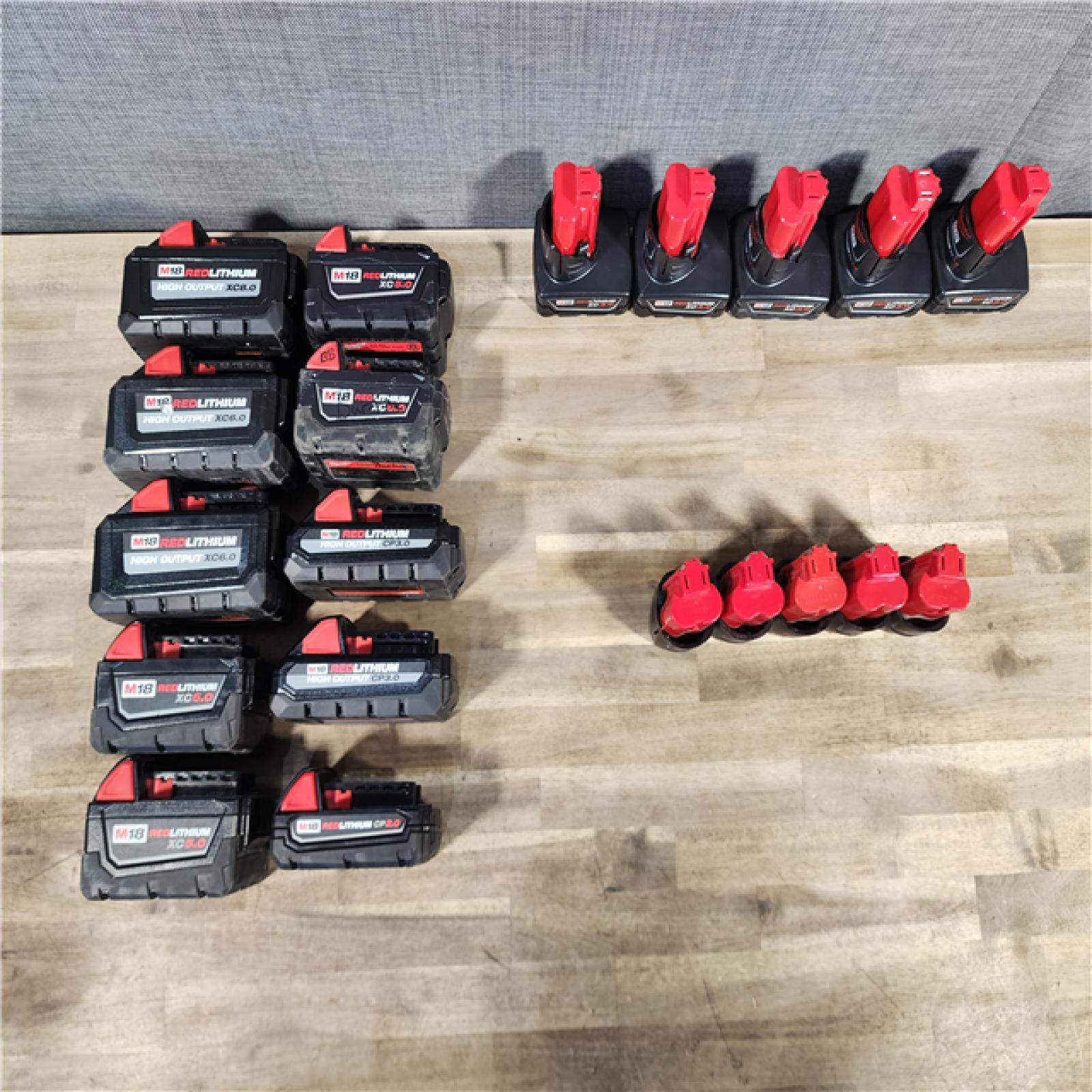 HOUSTON LOCATION - AS-IS MILWAUKEE BATTERY PACK QTY - 20