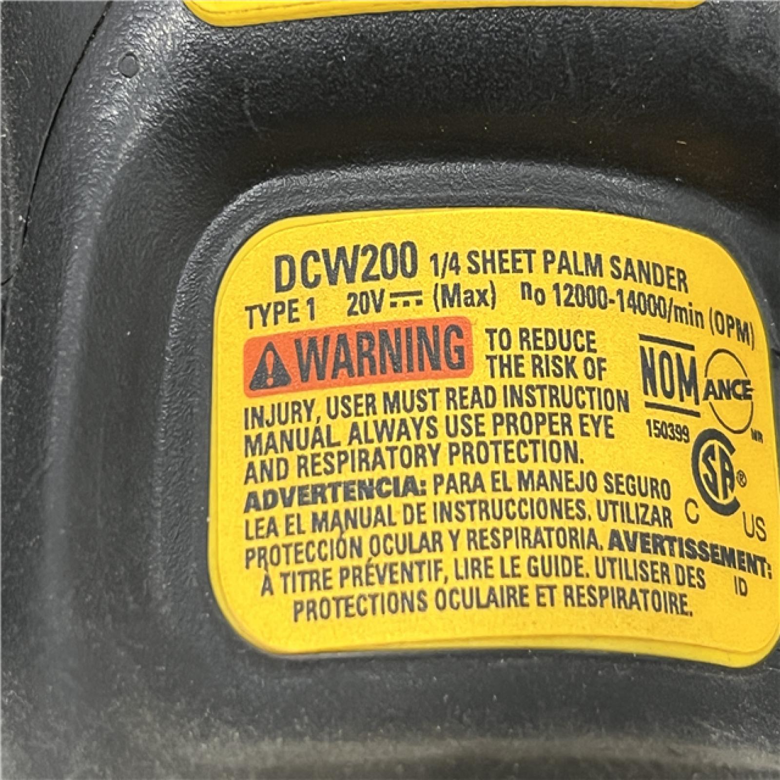 AS-IS DEWALT 20V MAX XR Brushless Cordless 1/4 Sheet Variable Speed Sander (Tool Only)