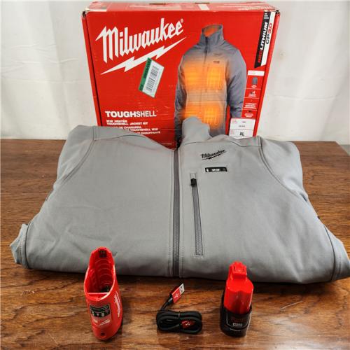 AS-IS Milwaukee M12 Lithium-Ion Gray Heated TOUGHShell Jacket Kit (X-Large)