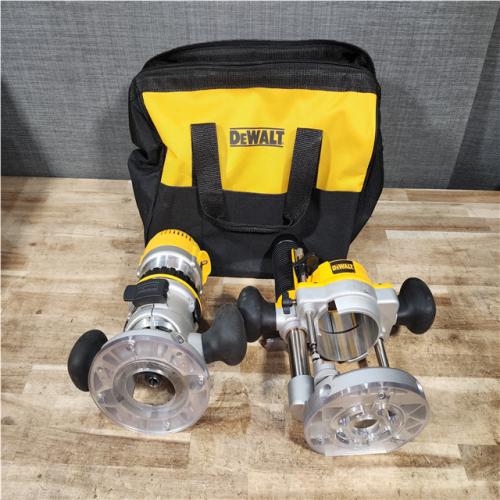 HOUSTON LOCATION - AS - IS DEWALT 12 Amp Corded 2-1/4 Horsepower Fixed and Plunge Base Router Kit