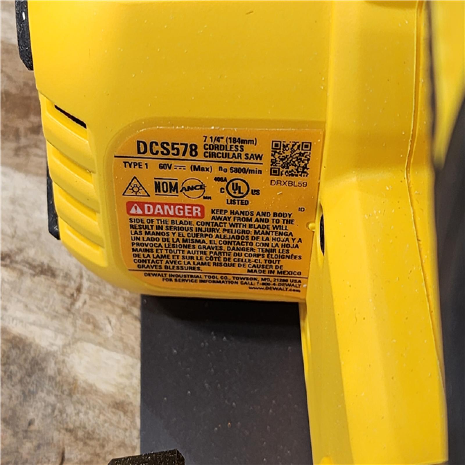 HOUSTON LOCATION - AS-IS (APPEARS LIKE NEW) DEWALT FLEXVOLT 60V MAX Cordless Brushless 7-1/4 in. Circular Saw with Brake (Tool Only)