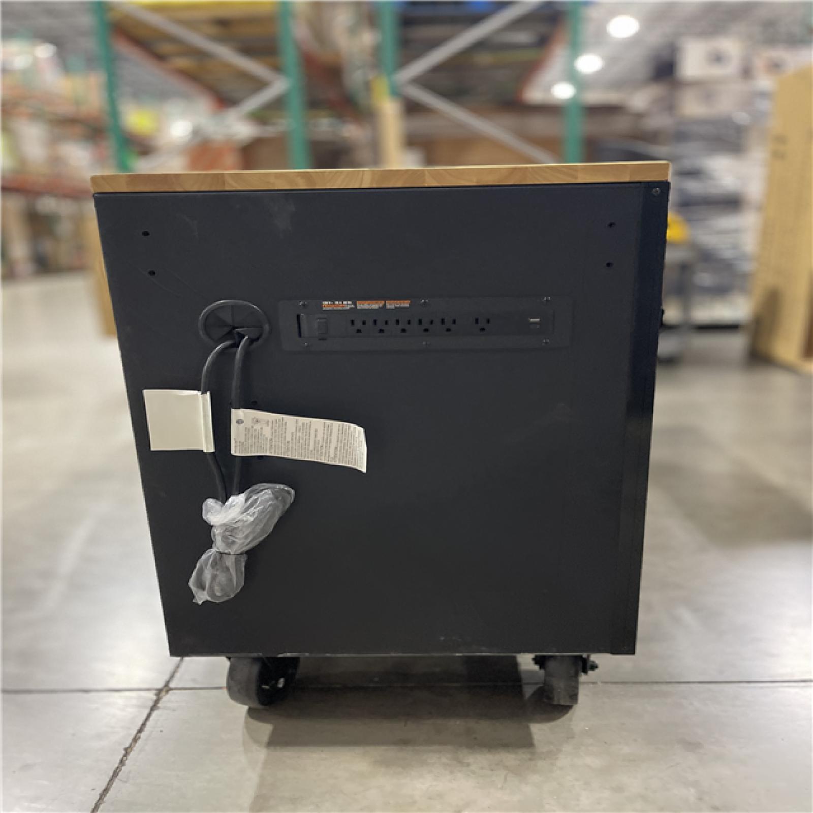 DALLAS LOCATION- AS IS- Husky Heavy-Duty 72 in. W 15-Drawer Matte Black Mobile Workbench with Wood top