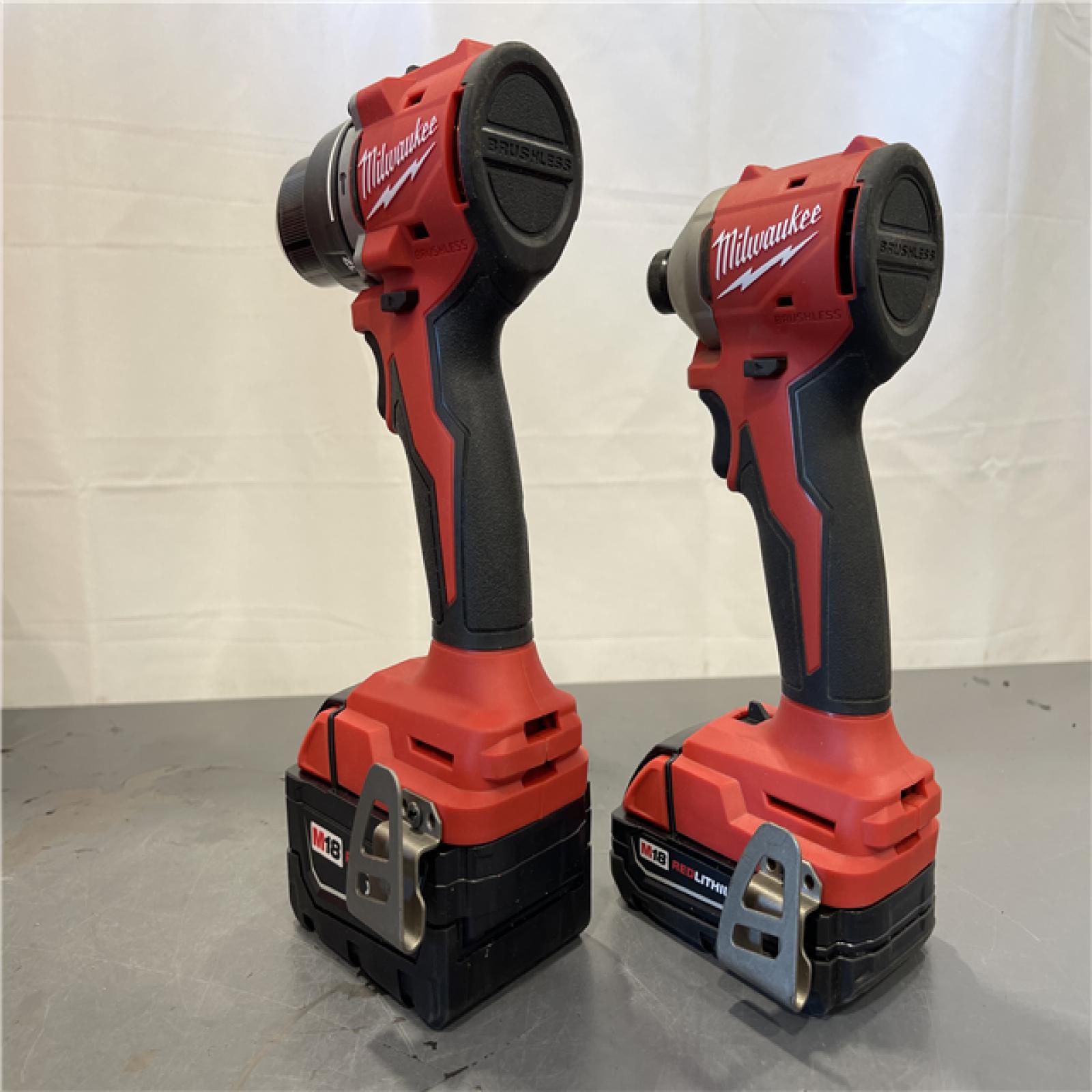 AS-IS - Milwaukee M18 18-Volt Lithium-Ion Brushless Cordless Compact Hammer Drill/Impact Combo Kit