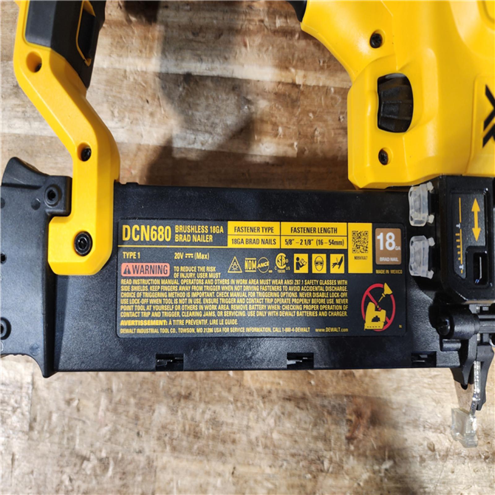 HOUSTON LOCATION - AS - IS DEWALT 20V MAX XR 18 Gauge Cordless Brad Nailer (Tool Only)