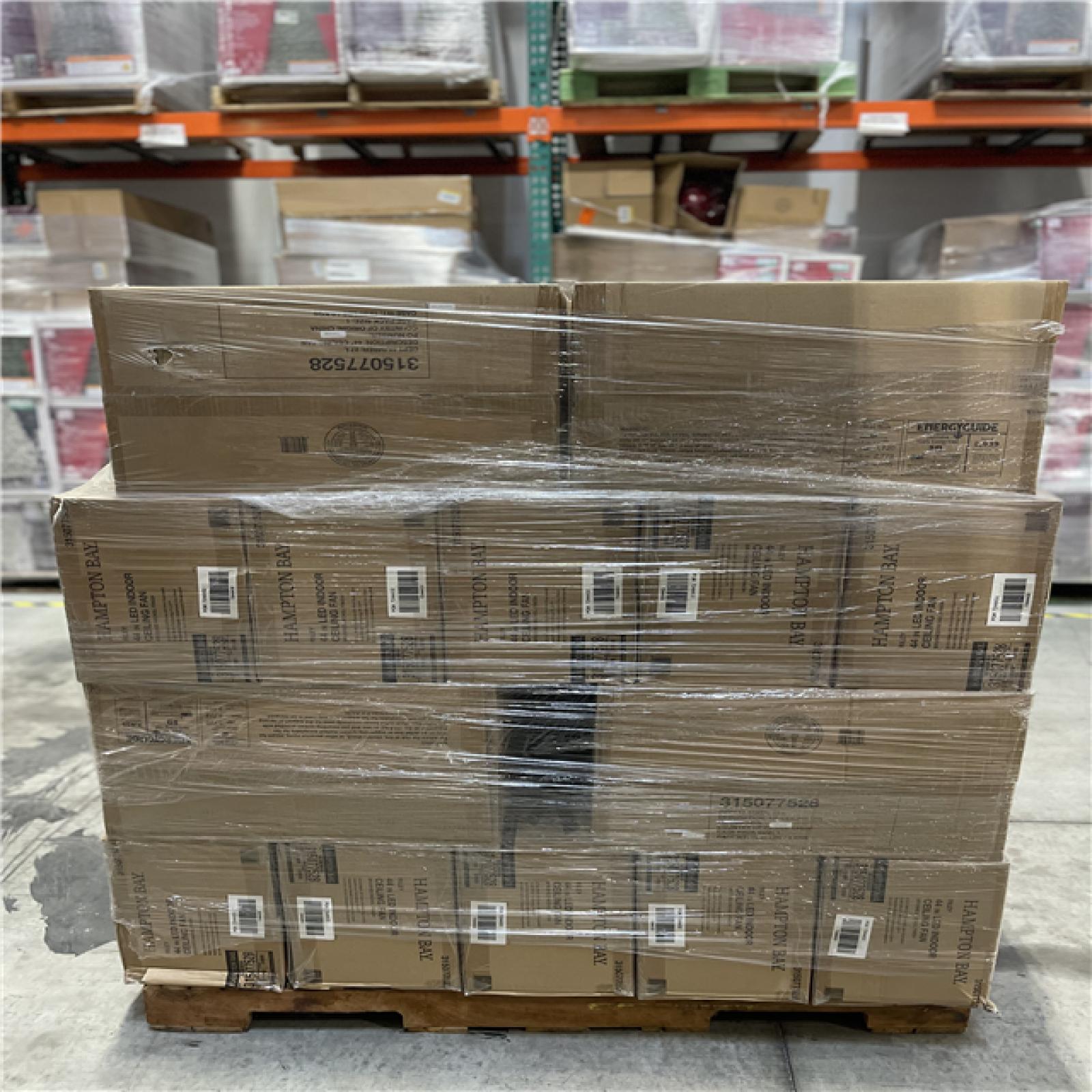 DALLAS LOCATION - Hampton Bay Riley 44 in. LED Brushed Nickel Indoor Ceiling Fan with Light Kit PALLET-(36 UNITS)