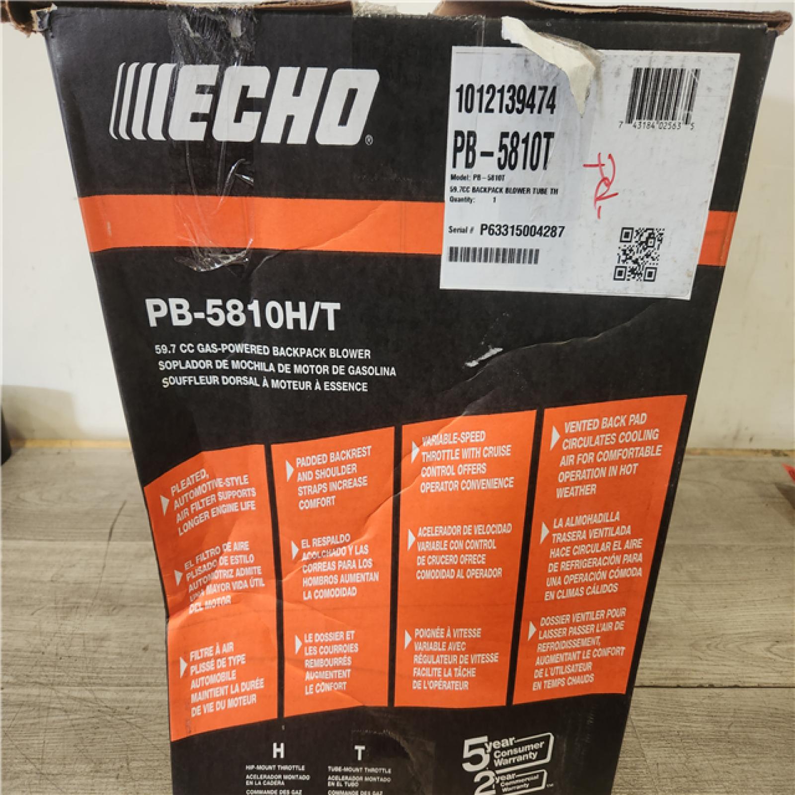 Phoenix NEW ECHO 200 MPH 700 CFM 59.7 cc Gas Low Exhaust Emission Engine Backpack Leaf Blower with Tube-Mounted Throttle