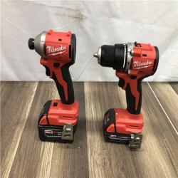 AS-IS Milwaukee 18-Volt Lithium-Ion Brushless Cordless Compact Hammer Drill/Impact Combo Kit
